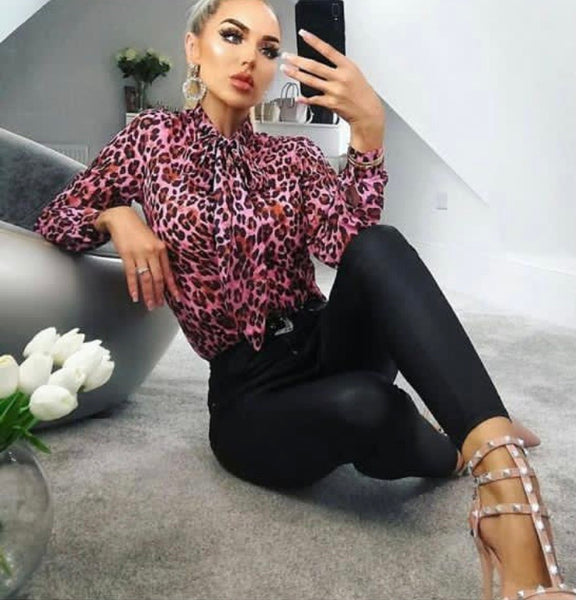 Leopard print blouse outlet outfit