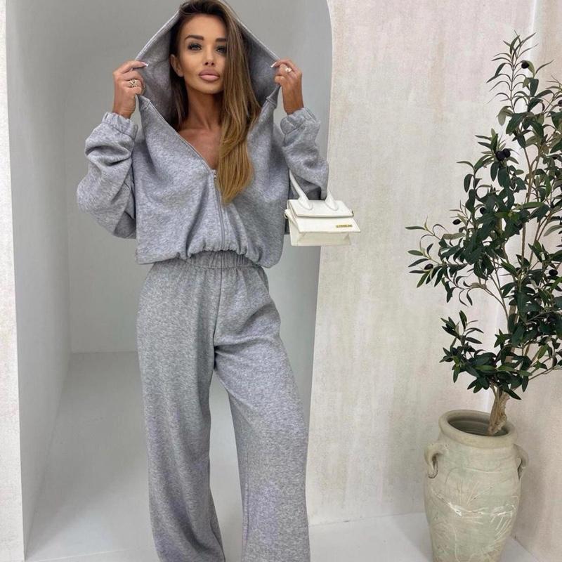 Casual Grey Chic Tracksuit 