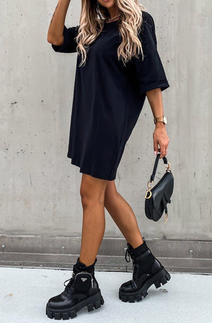 Beckie Black tunic T-Shirt Dress