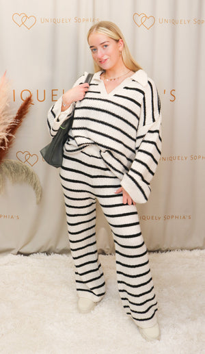 Laura  Stripe 2 Piece Knitted Lounge Set