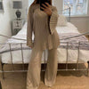 Knitted Lounge Set With Fan Pleat Arm