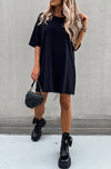 Black tunic T-Shirt  Mini Dress -Beckie