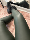 High Waist Sleek PU  Leather Look Legging Leggings | Uniquely Sophia's