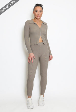 Double Zip  Knitted Lounge set | Uniquely Sophia's