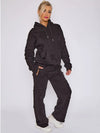 Embroidered Cross Hooded Tracksuit In Colour Black 