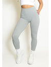 Grey High Waist Thick  Ribbed Leggings | Uniquely Sophia's