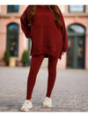 Model wears Burgundy Hoodie & Matching Legging Co - Ord Set 