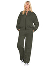 women wears Khaki tracksuit