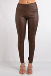 High Waist Sleek PU  Leather Look Legging Leggings | Uniquely Sophia's