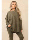 Diamond Detail  Knitted Women's Loungewear  2 Piece Outfit Set