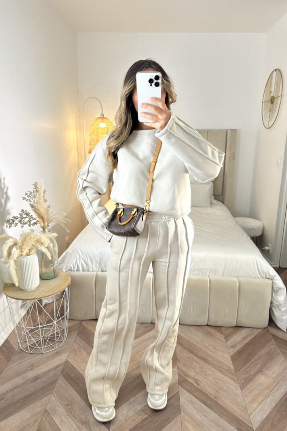 Fleece Lined Pleated Tracksuit Co-ord. This two-piece set