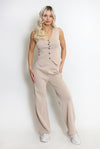 Amelia  Knitted waistcoat and wide leg trouser two piece set