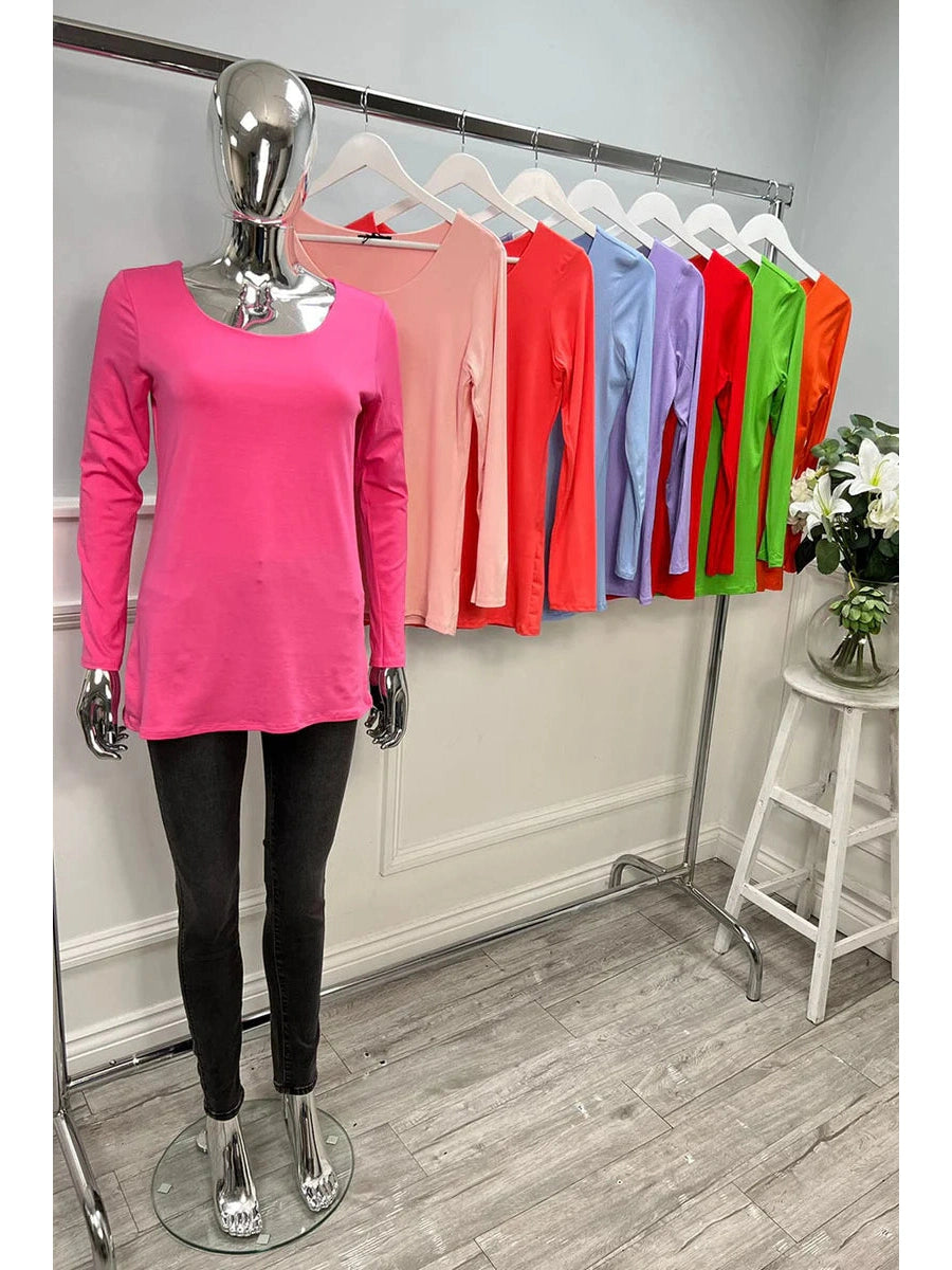 Long Sleeve T - Shirts In Bright Solid Colours