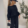 Women's Two Piece Chic Lounge Set Black