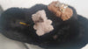 Ladies Black fluffy Slipper with embellished Bear