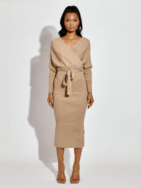 Wrap front jumper Midi Dress | Uniquely Sophia's