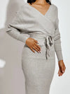 Wrap front jumper Midi Dress | Uniquely Sophia's