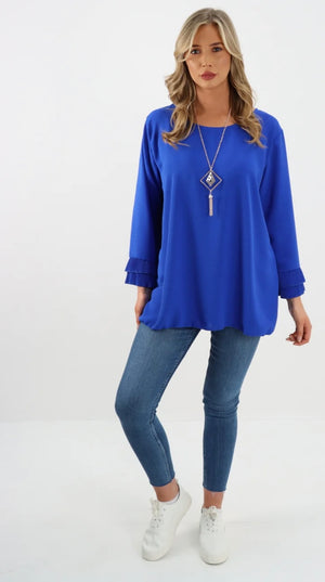 Ribbed frill sleeve top | Uniquely Sophia's