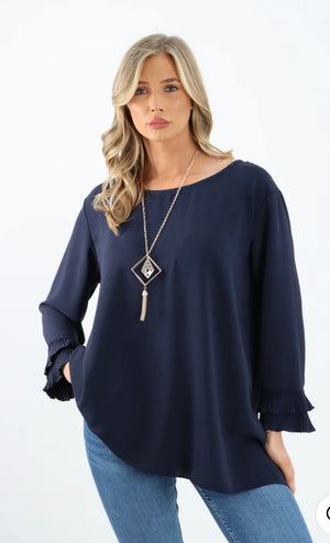 Ribbed frill sleeve top | Uniquely Sophia's