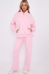 1/2 Zip Top And Wide Leg Fleece Lined Jogger Set