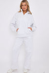 1/2 Zip Top And Wide Leg Fleece Lined Jogger Set