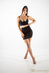 Black Suede Bralet & Skirt Set | Uniquely Sophia's