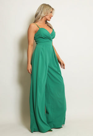 Green Tailored Sweetheart Jumpsuit | Uniquely Sophia's