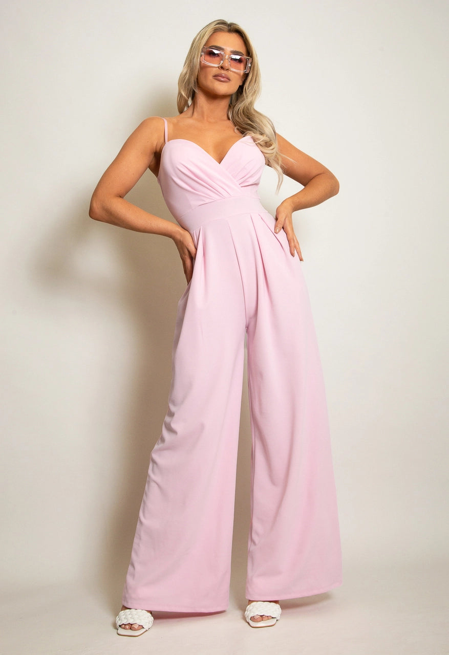 Pink Tailored Sweetheart Jumpsuit | Uniquely Sophia's