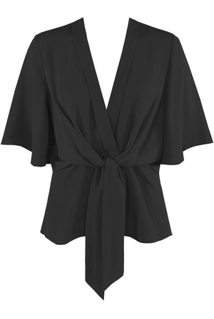 Black Kimono Knot Top | Uniquely Sophia's
