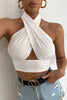 Slinky Cross Front Halter Neck Crop Top – Dressmedolly