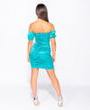 Bardot Ruching Detail Bodycon Mini Dress by uniquely-sophias