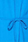 Blue Short Sleeve Tie Waist Jumpsuit | Uniquely Sophia's