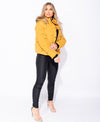 Mustard hooded puffa jacket | Uniquely Sophia's