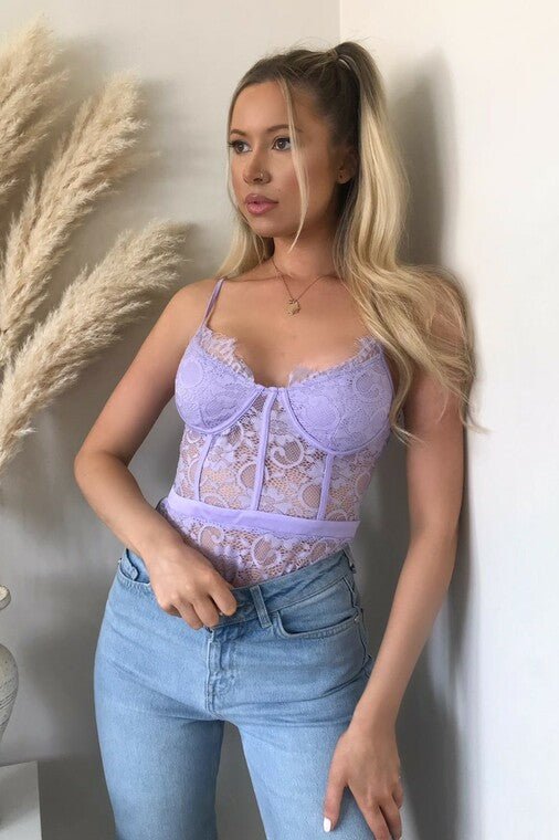 Lilac Lace Bodysuit | Uniquely Sophia's