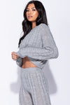 Grey Cable Knit lounge Set