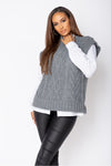 Grey Cable Knit Sleeveless Jumper | Uniquely Sophia's