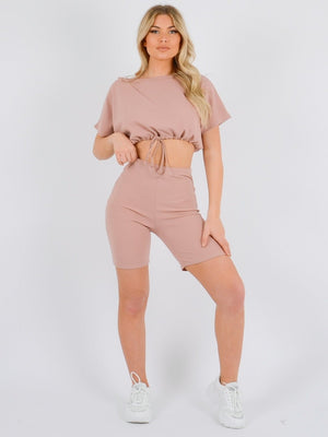 Drawstring Crop Top And Shorts Co Ord | Uniquely Sophia's