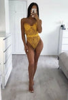 Mustard Lace Bodysuit | Uniquely Sophia's