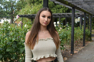 Ruffle Frill Cropped Jumper by uniquely-sophias