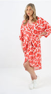 Animal print twist front midi