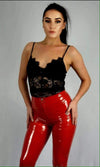 Wetlook Vinyl PU High Waisted Trousers by uniquely-sophias