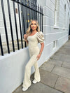 Satin puff sleeve set