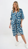 Animal print twist front midi