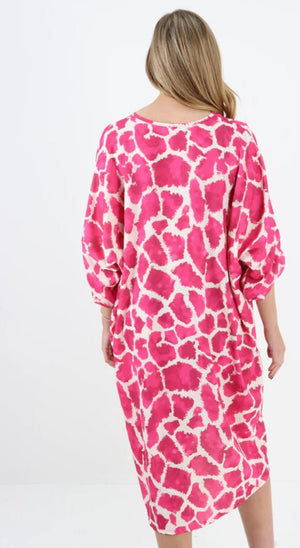 Animal print twist front midi