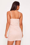 Embellished Pearl / Diamante Bodycon  Suede Dress Pink