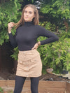 Tan Suedette Skirt | Uniquely Sophia's
