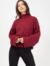 Wine Turtle Neck Oversized Knitted Jumper