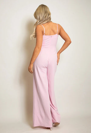 Pink Tailored Sweetheart Jumpsuit