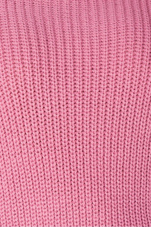 Pink Turtle Neck Rib Knit Jumper | Uniquely Sophia's