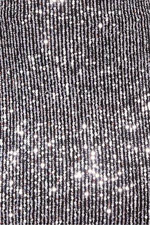 Silver Sequin Cowl Neck Strappy Mini Dress